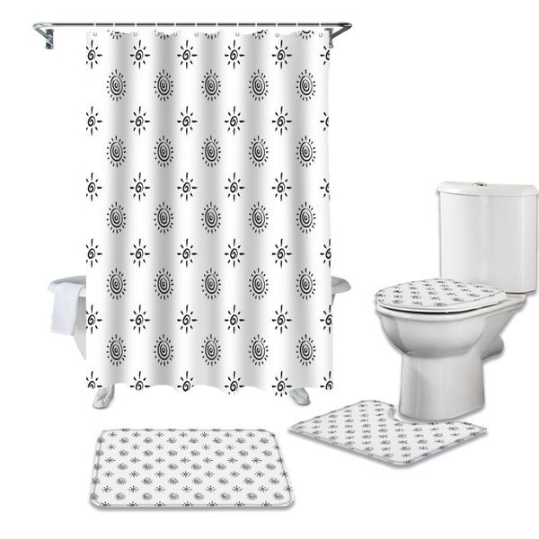 sun pattern white bathroom set durable fabric waterproof shower curtain set rug carpet toilet lid cover bath mat
sun pattern white bathroom set durable fabric waterproof shower curtain set rug carpet toilet lid cover bath mat