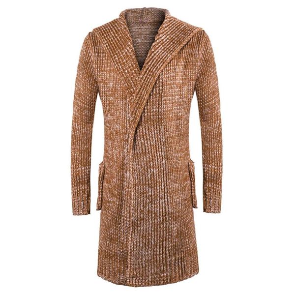 men's sweaters vintage long coat casual solid color sleeve turn-down collar hidden button men winter outwear, White;black
men's sweaters vintage long coat casual solid color sleeve turn-down collar hidden button men winter outwear, White;black