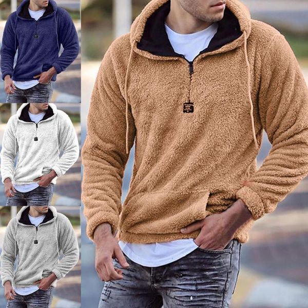 men's hoodies & sweatshirts autumn winter plush mens long sleeve hooded pullovers solid color streetwear, Black
men's hoodies & sweatshirts autumn winter plush mens long sleeve hooded pullovers solid color streetwear, Black