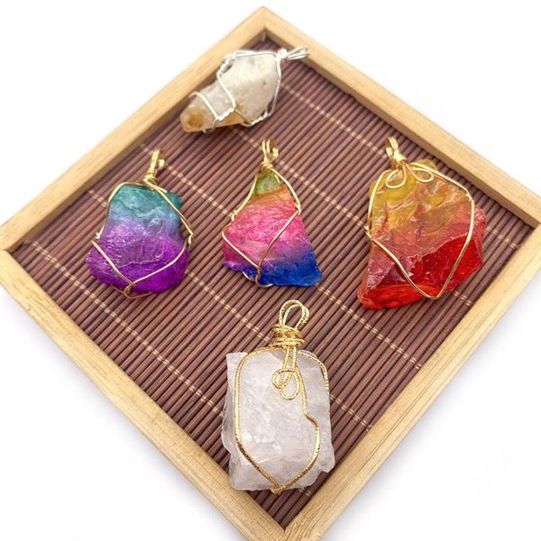 charms natural stone crystal pendant irregular shape colorful healing winding fashion necklace reiki, Bronze;silver
charms natural stone crystal pendant irregular shape colorful healing winding fashion necklace reiki, Bronze;silver