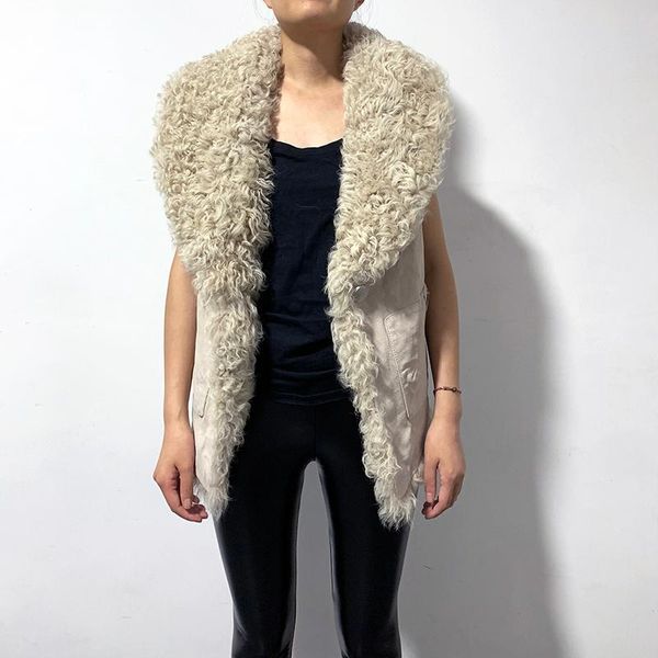 women's leather & faux rf1992 pigskin high street sleeveless genuine vest with real sheep fur woman's motorcycle waistcoat, Black
women's leather & faux rf1992 pigskin high street sleeveless genuine vest with real sheep fur woman's motorcycle waistcoat, Black