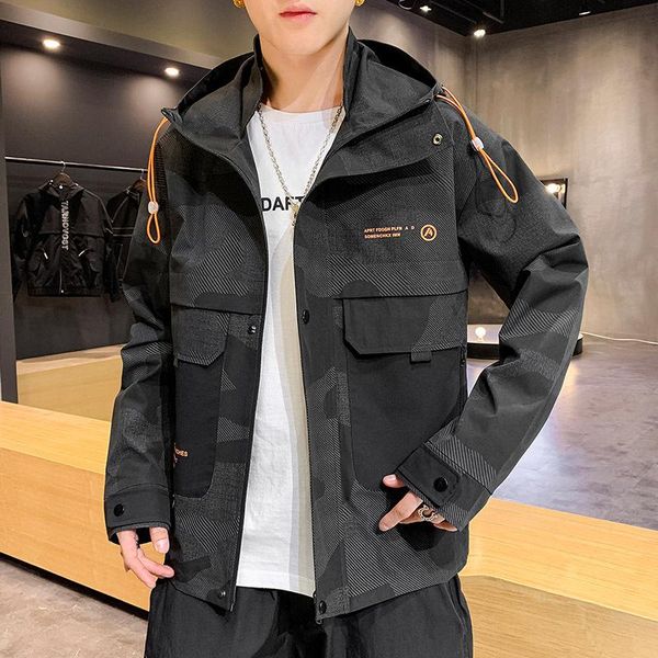 men's jackets spring street windbreaker hoodie jacket loose casual workwear style fashion cool zipper breasted two wear, Black;brown
men's jackets spring street windbreaker hoodie jacket loose casual workwear style fashion cool zipper breasted two wear, Black;brown