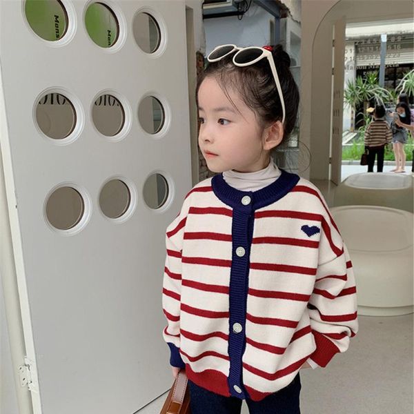 pullover korean style autumn girls fashion striped knitted cardigans kids soft loose warm single breasted sweaters, Blue
pullover korean style autumn girls fashion striped knitted cardigans kids soft loose warm single breasted sweaters, Blue