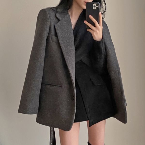 2021 vintage office lady new casual women blazers outerwear woolen warm loose chic jacket streetwear coats long sleeve hxa8, White;black
2021 vintage office lady new casual women blazers outerwear woolen warm loose chic jacket streetwear coats long sleeve hxa8, White;black