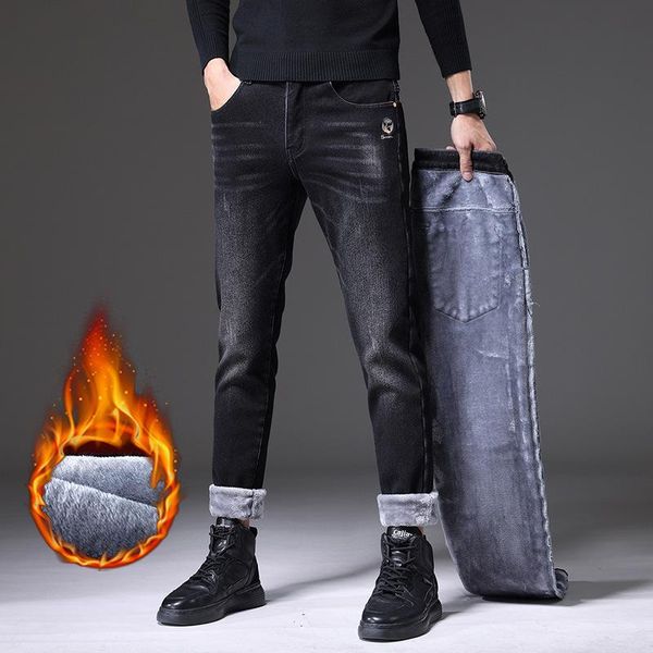 men's jeans 2021 winter thick warm classic style business casual regular fit elasticity denim pants male, Blue
men's jeans 2021 winter thick warm classic style business casual regular fit elasticity denim pants male, Blue