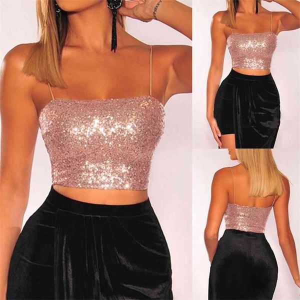 summer women sequined tube crop sleeveless strap bra vests shiny glittering club wear camis 210607, White
summer women sequined tube crop sleeveless strap bra vests shiny glittering club wear camis 210607, White