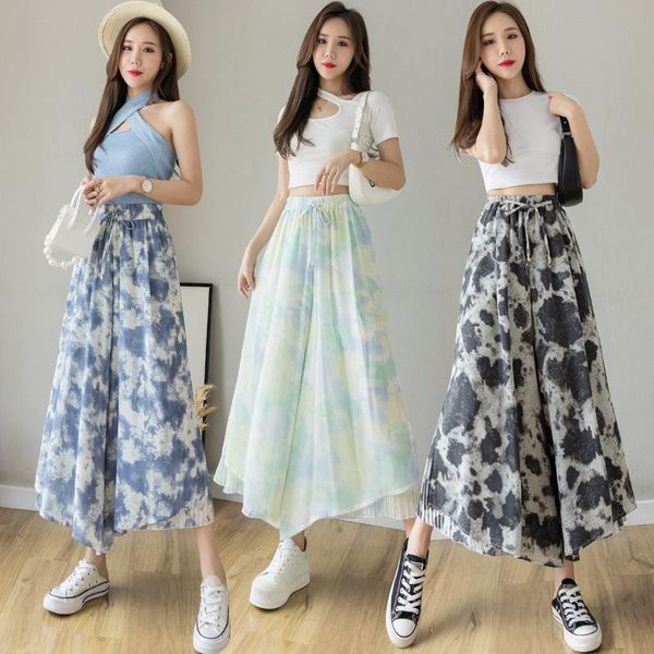 women's pants & capris 2021 summer women tie dye culottes pantskirt female high waist drawstring wide leg loose ink painting chiffon tr, Black;white
women's pants & capris 2021 summer women tie dye culottes pantskirt female high waist drawstring wide leg loose ink painting chiffon tr, Black;white