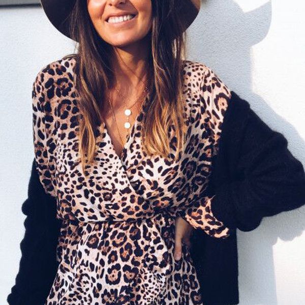 brown snake/ leopard printed dress women holiday long sleeve v-neck dresses autumn spring short mini dresses vestidos, Black;gray
brown snake/ leopard printed dress women holiday long sleeve v-neck dresses autumn spring short mini dresses vestidos, Black;gray