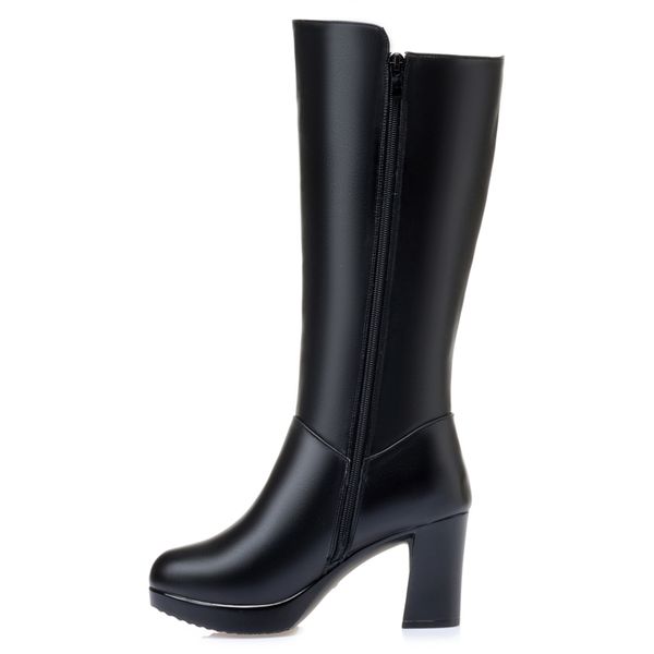 women boots high heel winter 2022 newly genuine leather women high boots thick fashion warm shiny ladies motorcycle boots, Black
women boots high heel winter 2022 newly genuine leather women high boots thick fashion warm shiny ladies motorcycle boots, Black