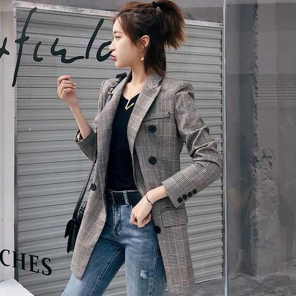 net red chess small korean version of 2021 new female spring temperament coat autumn izvt, White;black
net red chess small korean version of 2021 new female spring temperament coat autumn izvt, White;black