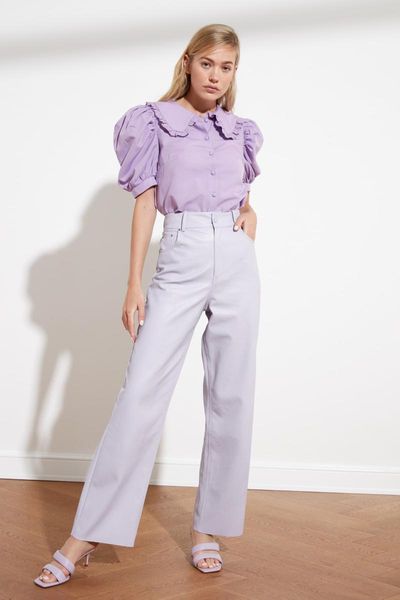 women's blouses & shirts trendyol balloon sleeve shirt twoss21go0369, White
women's blouses & shirts trendyol balloon sleeve shirt twoss21go0369, White