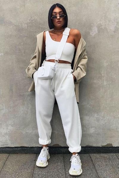 new fashion solid casual sweatpants spring autumn loose joggers sports trousers for women girls streetwear female pants, Black;white
new fashion solid casual sweatpants spring autumn loose joggers sports trousers for women girls streetwear female pants, Black;white