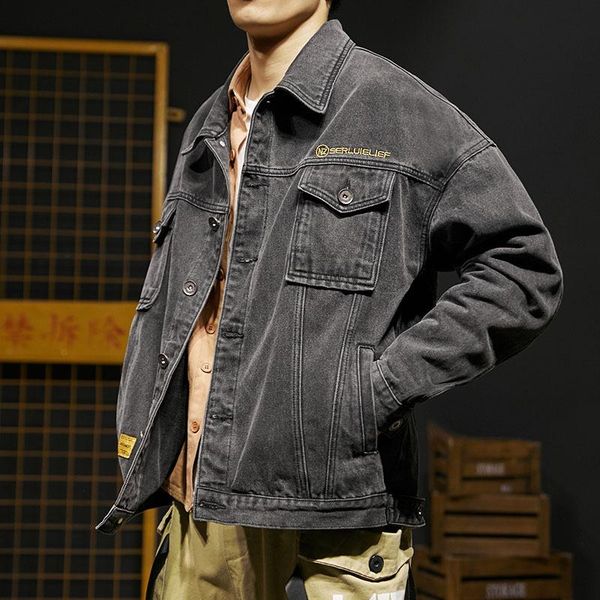 men's jackets autumn men classic loose casual denim jacket washed black blue jaqueta jeans hip-hop streetwear clothes, Black;brown
men's jackets autumn men classic loose casual denim jacket washed black blue jaqueta jeans hip-hop streetwear clothes, Black;brown
