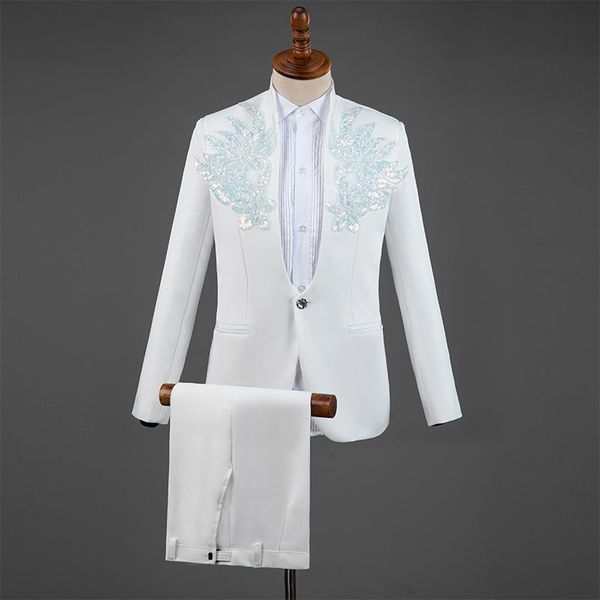 men's suits & blazers asian and european costumes sequined stand-up collar suit stage chorus supporter dress embroidered s-xxl, White;black
men's suits & blazers asian and european costumes sequined stand-up collar suit stage chorus supporter dress embroidered s-xxl, White;black