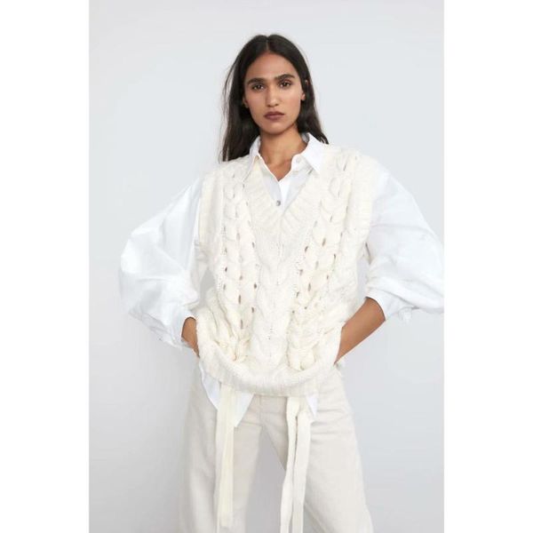 women's vests 2021 casual knit temperament sweater vest beige bandage exquisite pure easy-matched cardigan, Black;white
women's vests 2021 casual knit temperament sweater vest beige bandage exquisite pure easy-matched cardigan, Black;white