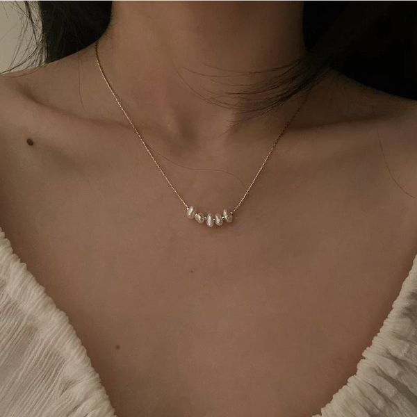chains french elegant natural pearl necklace for women jewelry simple choker collarbone adjustable chain in 2021 trend girls gift, Silver
chains french elegant natural pearl necklace for women jewelry simple choker collarbone adjustable chain in 2021 trend girls gift, Silver