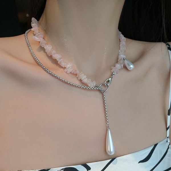 chokers mogaku korea design pink beads necklace for women girl fashion water drop pearl pendant daily neck accessories, Golden;silver
chokers mogaku korea design pink beads necklace for women girl fashion water drop pearl pendant daily neck accessories, Golden;silver