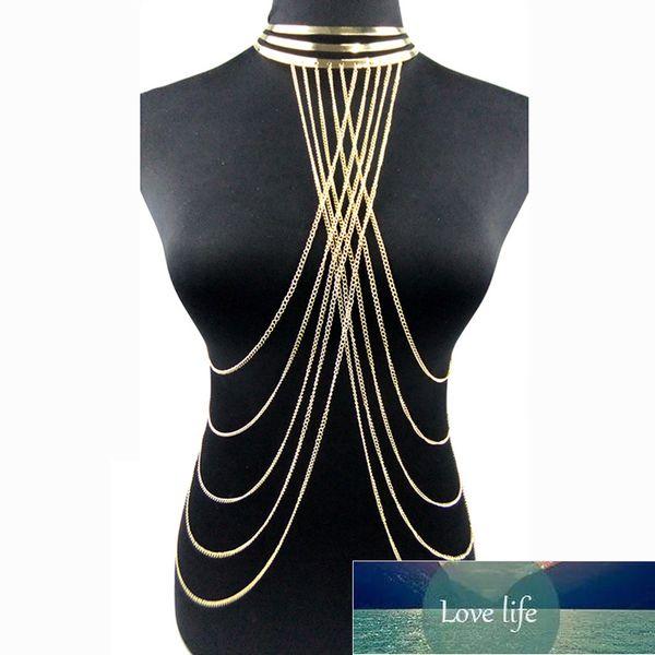 women body jewelry five strands harness with choker collar necklace for beach  factory price expert design quality latest style original sta, Silver
women body jewelry five strands harness with choker collar necklace for beach  factory price expert design quality latest style original sta, Silver