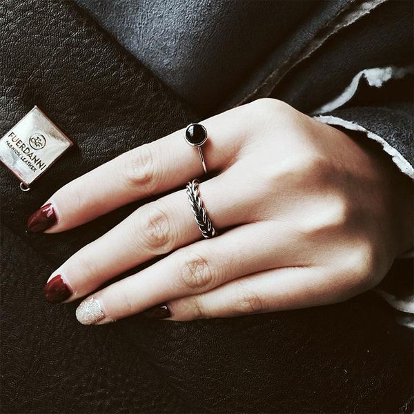 wedding rings silver black agate opening index finger small ring female retro thai twist european and american jewelry 5045, Slivery;golden
wedding rings silver black agate opening index finger small ring female retro thai twist european and american jewelry 5045, Slivery;golden