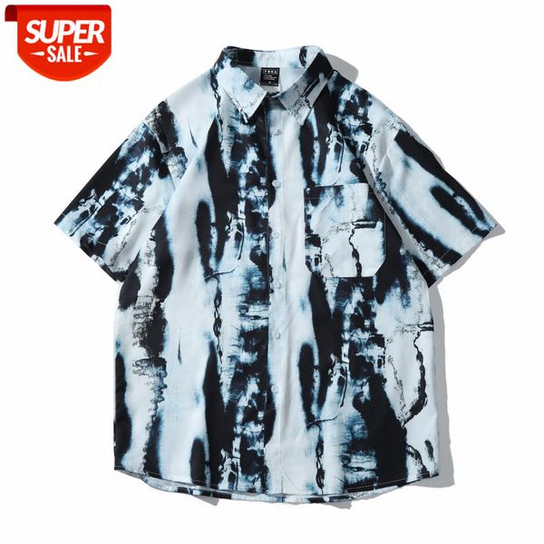 the handsome hong kong style retro tie-dye short-sleeved shirt male couple loose lazy bf flow #6046, White;black
the handsome hong kong style retro tie-dye short-sleeved shirt male couple loose lazy bf flow #6046, White;black
