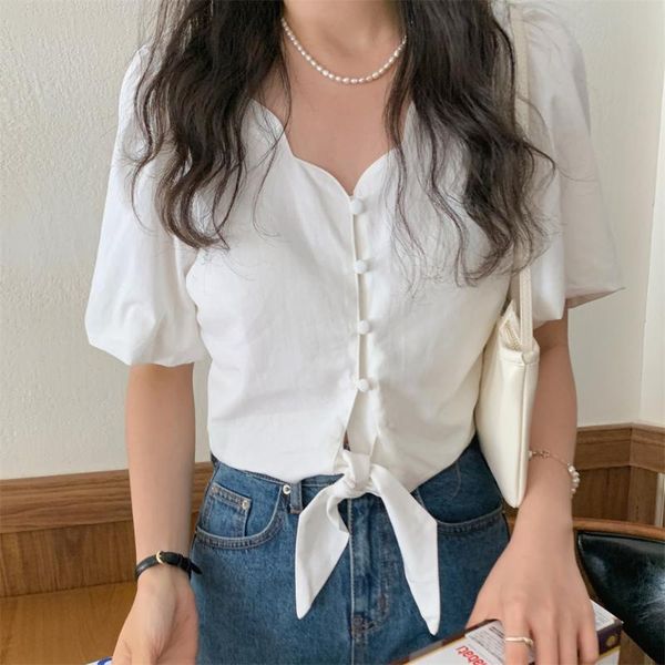 women's blouses & shirts alien kitty plus size high waist v-neck sweet chic casual 2021 summer women fashion slim vintage all match, White
women's blouses & shirts alien kitty plus size high waist v-neck sweet chic casual 2021 summer women fashion slim vintage all match, White