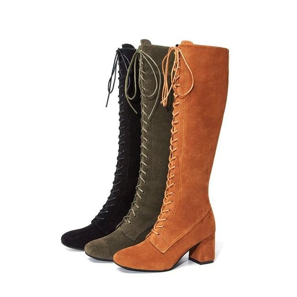 boots fashion leisure women knee high pointed toe casual autumn winter solid hoof heels lace-up ladies shoes, Black
boots fashion leisure women knee high pointed toe casual autumn winter solid hoof heels lace-up ladies shoes, Black