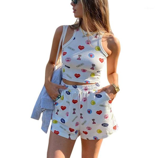 women's swimwear 2 pcs women fruit print outfits, adults sleeveless round neck crop + shorts with pocket, drawstring, White;black
women's swimwear 2 pcs women fruit print outfits, adults sleeveless round neck crop + shorts with pocket, drawstring, White;black