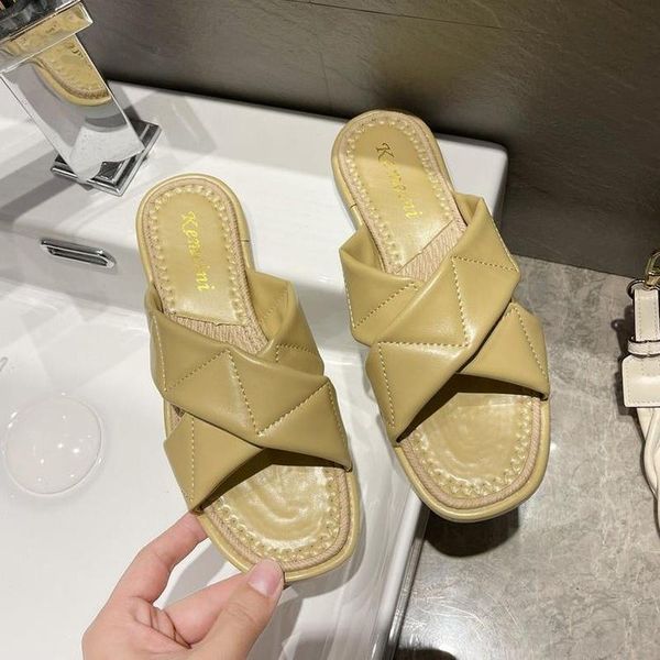 slippers fashion summer women's cross vamp casual all-match trend open-toed leather outer wear 2021, Black
slippers fashion summer women's cross vamp casual all-match trend open-toed leather outer wear 2021, Black