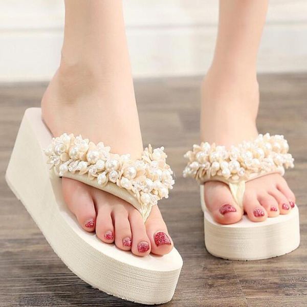 slippers womens flip flops non-slip wedge beach shoes beading outdoor platform sandals ladies casual fashion s799, Black
slippers womens flip flops non-slip wedge beach shoes beading outdoor platform sandals ladies casual fashion s799, Black