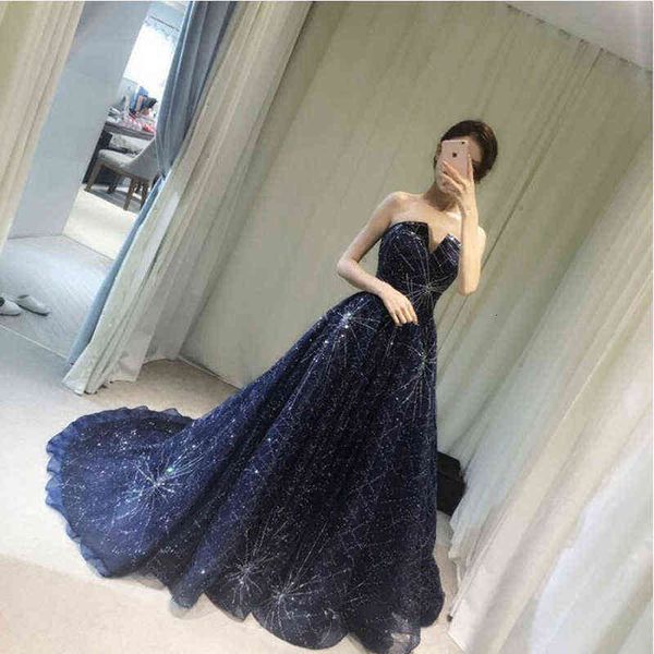 prom luxury boutique occasion dresses star bride toast 2021 blue bra long tailing performance host evening female, Black
prom luxury boutique occasion dresses star bride toast 2021 blue bra long tailing performance host evening female, Black