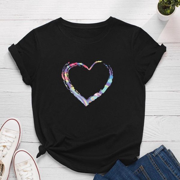 women's t-shirt 100%cotton woman tshirt gradient heart print casual o-neck short sleeve basic tee shirt plus size female summer soft to, White
women's t-shirt 100%cotton woman tshirt gradient heart print casual o-neck short sleeve basic tee shirt plus size female summer soft to, White