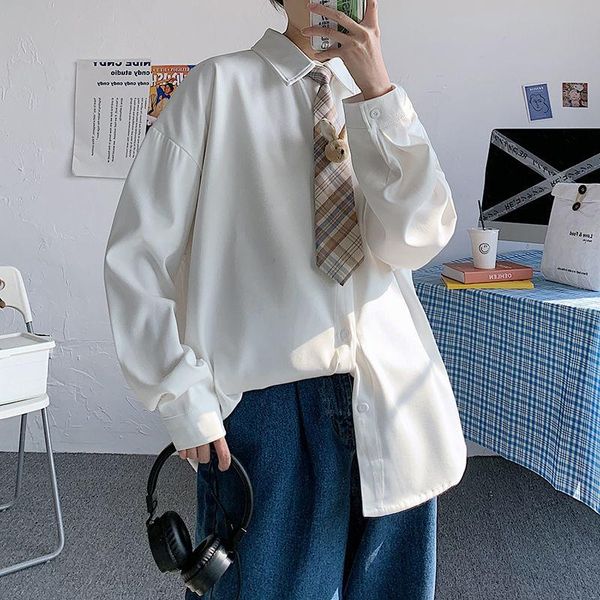 men's casual shirts 2021 korean style fashion loose coats white color long sleeve nice streetwear camisa masculina -2xl, White;black
men's casual shirts 2021 korean style fashion loose coats white color long sleeve nice streetwear camisa masculina -2xl, White;black