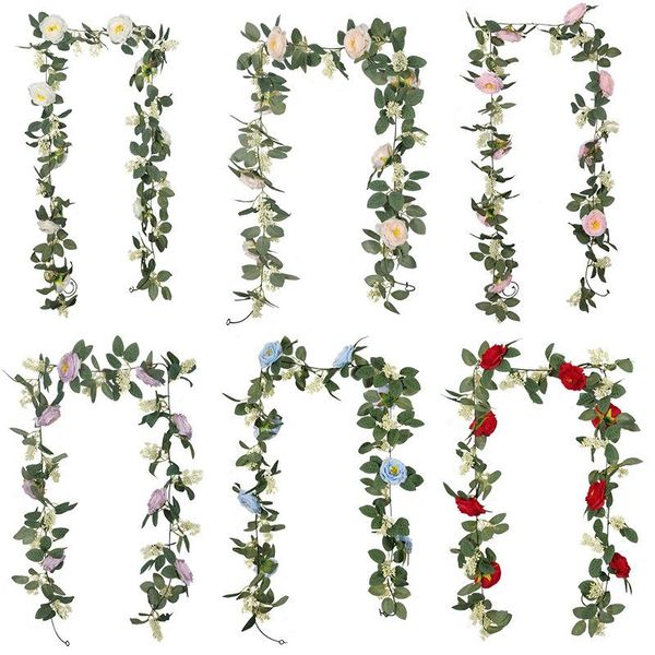 decorative flowers & wreaths 200cm silk roses lvy flower vine artificial green garland for home wedding garden decoration hanging rattan wal
decorative flowers & wreaths 200cm silk roses lvy flower vine artificial green garland for home wedding garden decoration hanging rattan wal