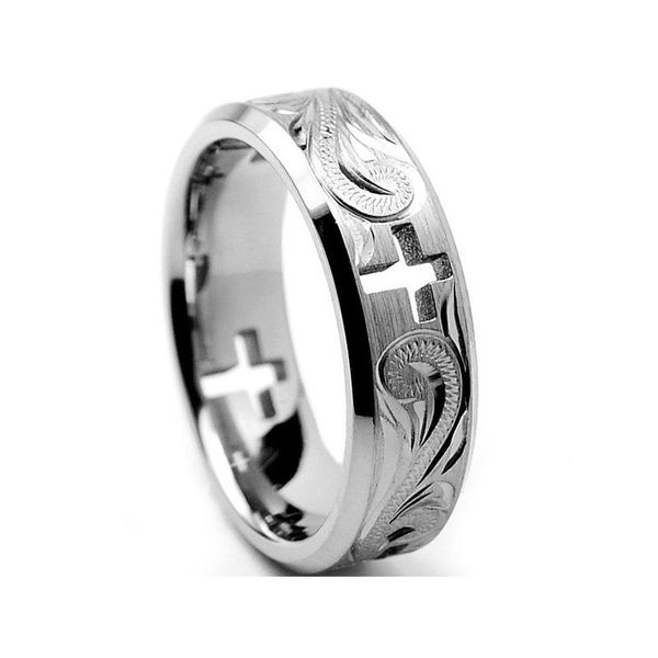 wedding rings classic titanium steel band ring cross cut out engraved floral design men women's fashion engagement jewelry gifts, Slivery;golden
wedding rings classic titanium steel band ring cross cut out engraved floral design men women's fashion engagement jewelry gifts, Slivery;golden