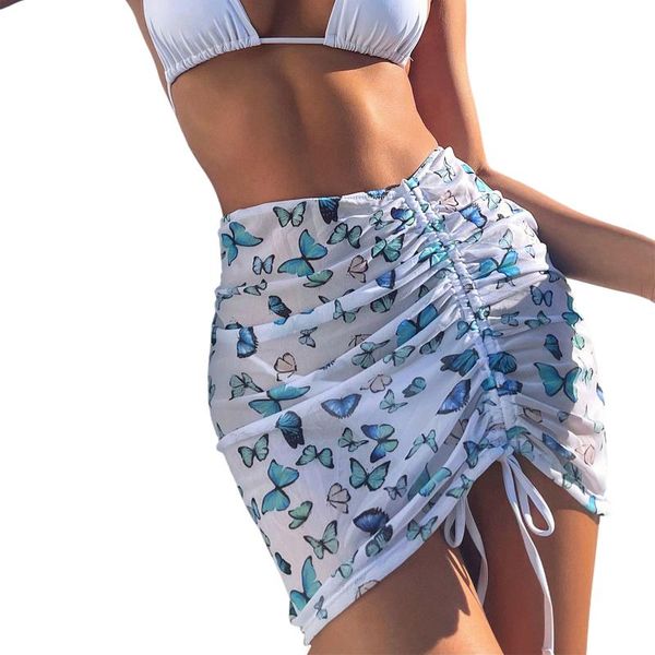 women's swimwear women summer beach skirt butterfly print high-waist drawstring sun-proof swimsuit cover for girls, 3 colors, White;black
women's swimwear women summer beach skirt butterfly print high-waist drawstring sun-proof swimsuit cover for girls, 3 colors, White;black