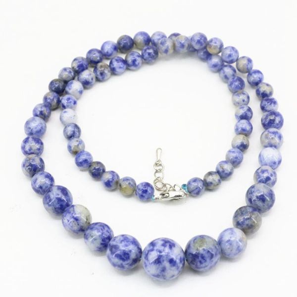 pendant necklaces trendy women strand necklace blue dalmation natural stone beads chain round 6-14mm spot chokers gifts jewelry 18inch a64, Silver
pendant necklaces trendy women strand necklace blue dalmation natural stone beads chain round 6-14mm spot chokers gifts jewelry 18inch a64, Silver