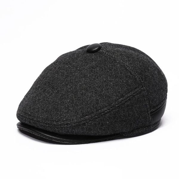 berets fall and winter woolen beret with velvet thickening middle-aged hat ear protection forward cap, Blue;gray
berets fall and winter woolen beret with velvet thickening middle-aged hat ear protection forward cap, Blue;gray