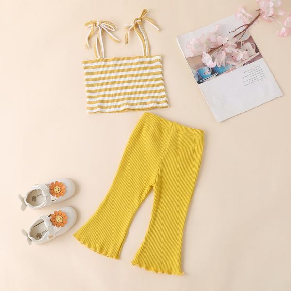 clothing sets toddler baby stripe ribbed two-pieces set infant girls square collar sleeveless sling vest + elastic flare long pants, White
clothing sets toddler baby stripe ribbed two-pieces set infant girls square collar sleeveless sling vest + elastic flare long pants, White