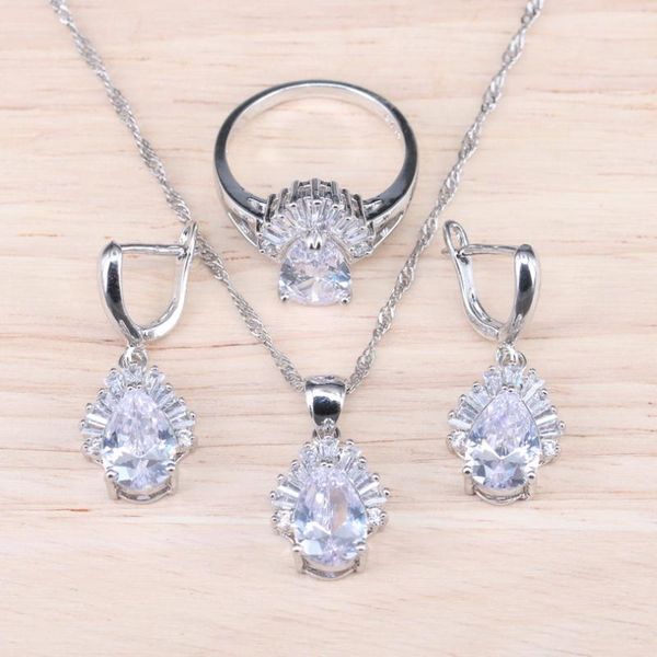 wedding jewelry sets 925 sterling silver white 3pcs set for women with necklace earrings rings pendants, Slivery;golden
wedding jewelry sets 925 sterling silver white 3pcs set for women with necklace earrings rings pendants, Slivery;golden