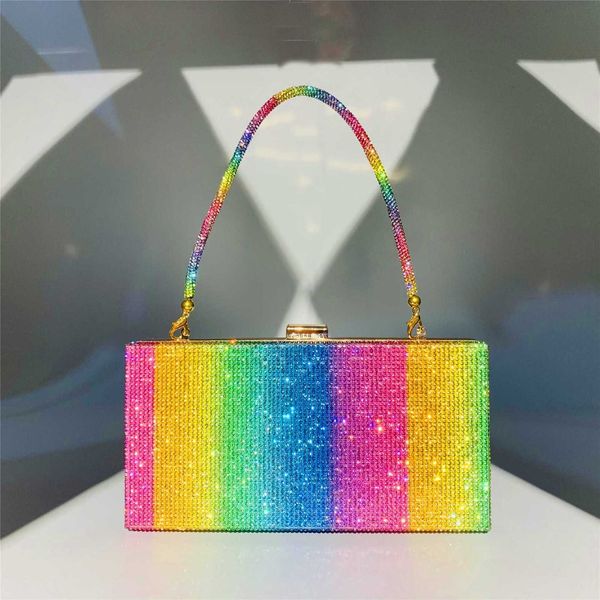henglida $2021 of diamond seven rainbow dinner hand bag