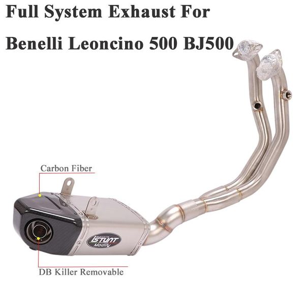 for benelli leoncino 500 bj500 motorcycle full system exhaust escape modified mid front link pipe carbon fiber muffler db killer
for benelli leoncino 500 bj500 motorcycle full system exhaust escape modified mid front link pipe carbon fiber muffler db killer