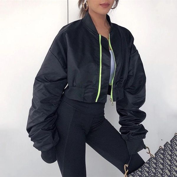 women's jackets 2021 autumn short women baseball loose coats zipper casual basic jacket bomber coat female outwear wy264, Black;brown
women's jackets 2021 autumn short women baseball loose coats zipper casual basic jacket bomber coat female outwear wy264, Black;brown