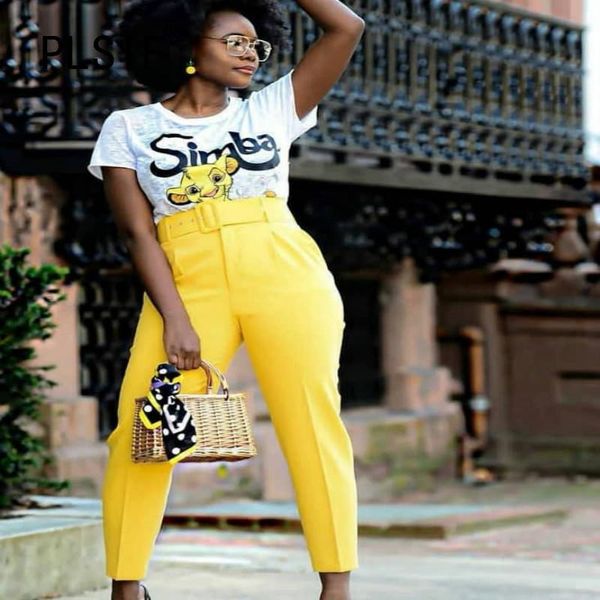 women's pants & capris 2021 special design high-waisted straight pencil trousers multi color with a belt office lady fashion, Black;white
women's pants & capris 2021 special design high-waisted straight pencil trousers multi color with a belt office lady fashion, Black;white