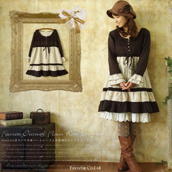 casual dresses japanese mori girl sweet lolita floral printed patchwork dress women loose full sleeve cotton female kawaii cute, Black;gray
casual dresses japanese mori girl sweet lolita floral printed patchwork dress women loose full sleeve cotton female kawaii cute, Black;gray