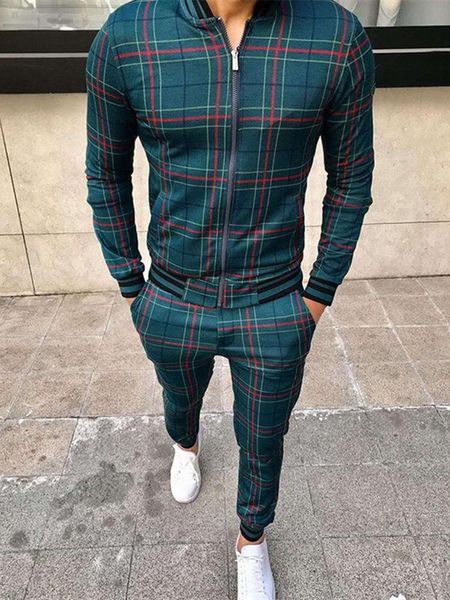 men's tracksuits casual sport suit autumn thin zip-up coat trousers 3d printed suits outdoor fashion grid tracksuit streetwear clothing, Gray
men's tracksuits casual sport suit autumn thin zip-up coat trousers 3d printed suits outdoor fashion grid tracksuit streetwear clothing, Gray