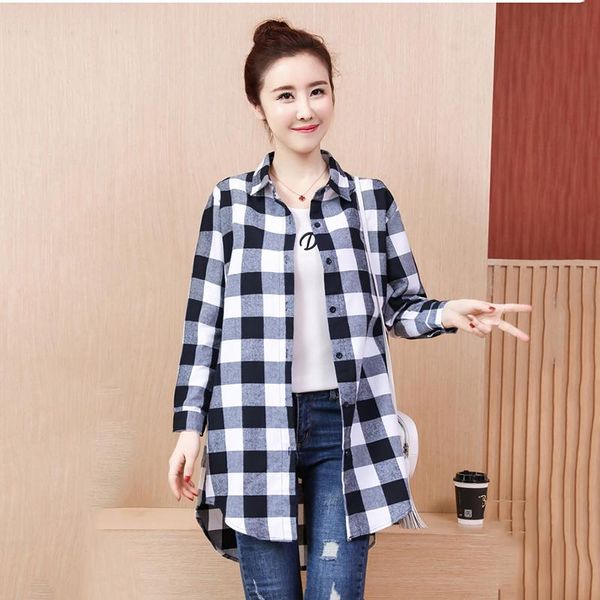 women's blouses & shirts plaid shirt long sleeve spring 2021 korean large size bottoming blouse cotton casual a230, White
women's blouses & shirts plaid shirt long sleeve spring 2021 korean large size bottoming blouse cotton casual a230, White