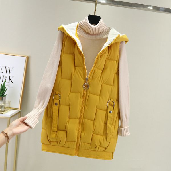 2021 autumn winter long parka women casual hooded warm thick waistcoat female sleeveless cotton padded coats ladies er vests cs40, Black;white
2021 autumn winter long parka women casual hooded warm thick waistcoat female sleeveless cotton padded coats ladies er vests cs40, Black;white