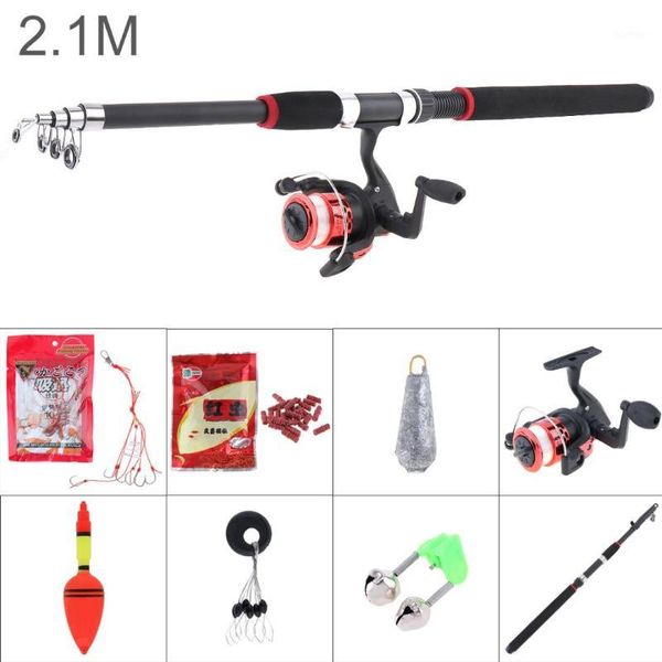rod reel combo 2.1m fishing line full kits spinning pole set with carp lures float hooks bell lead weight1
rod reel combo 2.1m fishing line full kits spinning pole set with carp lures float hooks bell lead weight1