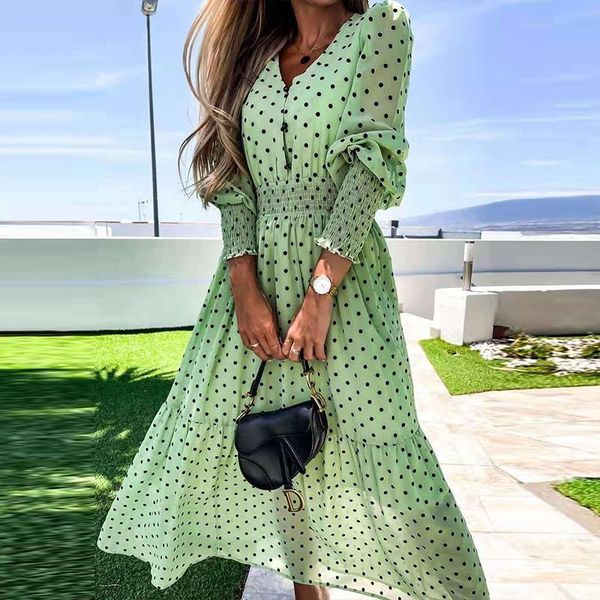 casual dresses holiday elegant chic v-neck high waist party summer dot print long sleeve maxi dress fashion chiffon office, Black;gray
casual dresses holiday elegant chic v-neck high waist party summer dot print long sleeve maxi dress fashion chiffon office, Black;gray