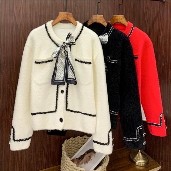 women's knits & tees 2021 spring and autumn fashion mink velvet western casual knitted long-sleeved round neck sweater cardigan top, White
women's knits & tees 2021 spring and autumn fashion mink velvet western casual knitted long-sleeved round neck sweater cardigan top, White